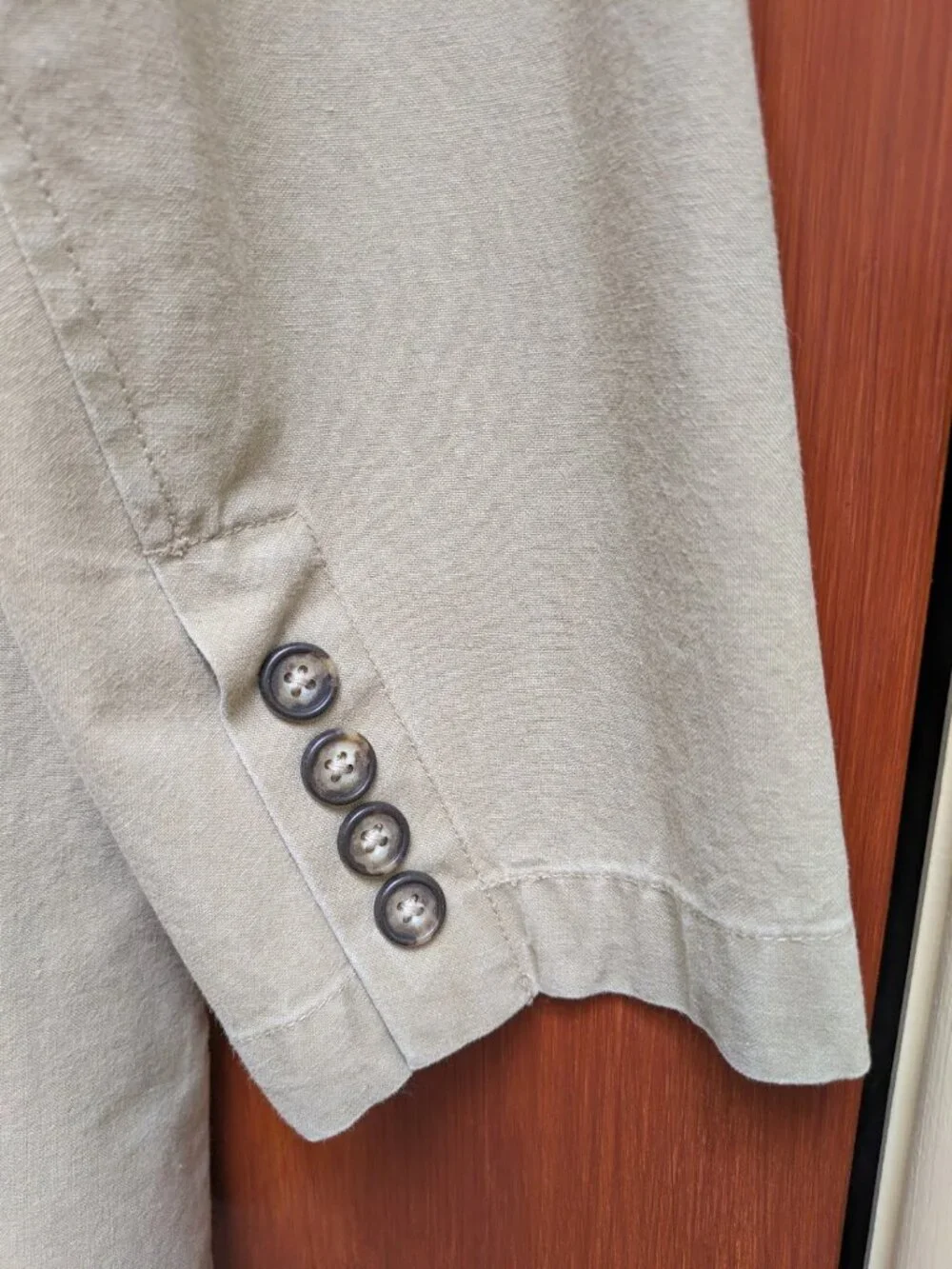L.L. Bean Men's Khaki Cotton Twill Casual Blazer Jacket, Tan, Size 40 Tall